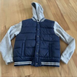 Janie and Jack Navy and Gray Hooded Jacket